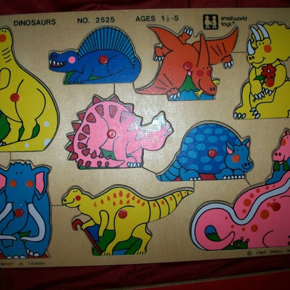 Lot of 3 - Vintage 1985 Small World Toys Connor Red Toddler Wooden Knob Puzzles - Picture 4 of 7